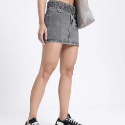 glitchez Cutie Couture Belted Mini Denim Skirt-image-41
