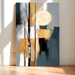 Art Street Multicolor Abstract Sunshine Stretched Canvas Painting-image-53