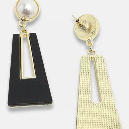 Sohi Gold Plated Party Pearls Drop Earrings-6
