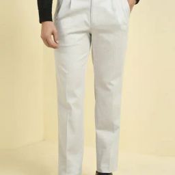 Allen Solly White Cotton Regular Fit Trousers-picture-40