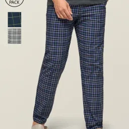 XYXX Multicolor Cotton Regular fit Checks Pyjama-image-2