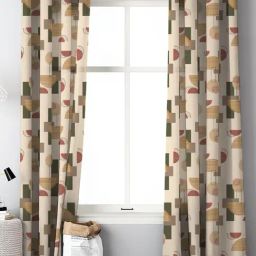 SPACES DRAPE STORY Boho Digital Print Cream & Brown Polyester 7 ft Door Curtains - Set of 2-83