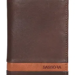 SASSORA Izan Brown & Tan Small Leather Bi-Fold Notecase for Men-picture-13