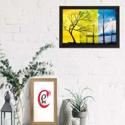 eCraftIndia Abstract Trees Still Matt Textured UV Art Painting-9