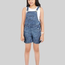 BEING NAUGHTY Girls Cotton Shoulder Straps Neck Sleeveless Pure Cotton Dungaree With Top-image-23