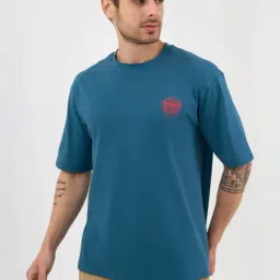 Dcyphr Blue Oversized Printed T-Shirt-image-90
