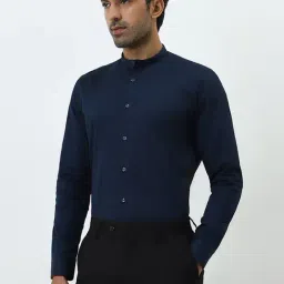 WES Formals by Westside Navy Ultra Slim-Fit Cotton Blend Shirt-image-87