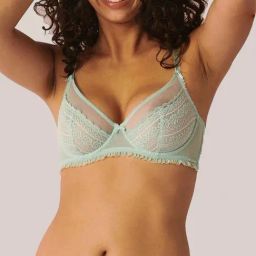 la Vie en Rose Unlined Lace and Mesh Bra-image-21