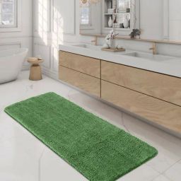 OBSESSIONS Green Polyester Quick Dry & Anti Skid Bath Mat (Large)-picture-18