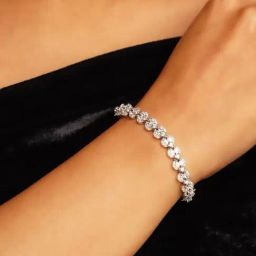 Abdesigns Silver Minimal Statement American Diamond Bracelets-image-21