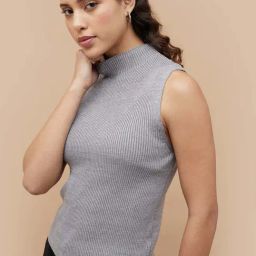 Code by Lifestyle Grey Striped Top-image-22