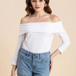 Moomaya White Regular Fit Top-image-43
