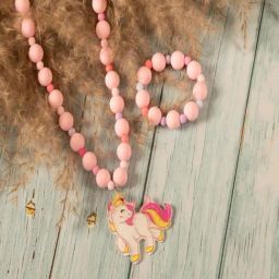 Jewelz Charming Unicorn Pendant Pink Necklace & Bracelet for Kids - Pack of 2-17