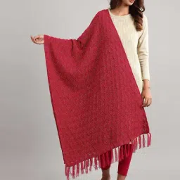 Aurelia Pink Self Design Shawl-16