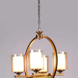 Kapoor E Illuminations Masakee Golden Metal 4-Lights Contemporary Chandelier Light - Set of 1-image-15