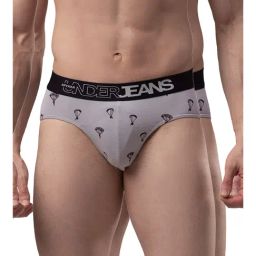 UnderJeans by Spykar Grey Printed Briefs - Pack of 2-image-45