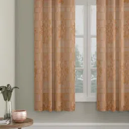 Hosta Homes Checkered Floral 5 ft. Window Curtain 1 pc.-45