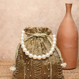 Rocia Golden Embellished Potli-13