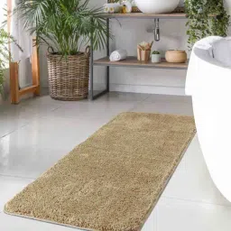 OBSESSIONS Camel Polyester Quick Dry & Anti Skid Bath Mat (Large)-picture-23