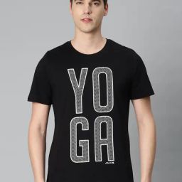 ALCIS Black Regular Fit Printed Crew T-Shirt-picture-36