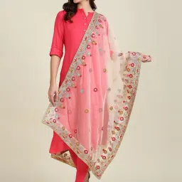 Dupatta Bazaar Beige Zari Work Dupatta-image-62