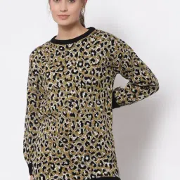 Club York Mustard Animal Print Pullover-30