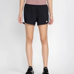 adidas Black Striped Polyester W RUN Sports Shorts-image-86