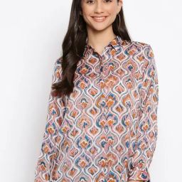 Fabindia Dusty Pink Printed Shirt-picture-48