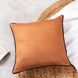 Nestroots Solid Orange Silk Cushion Cover-picture-29