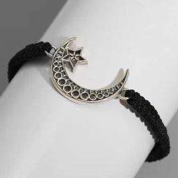 GIVA 925 Oxidized Silver Crescent Moon Bracelet for Mens-image-26