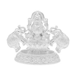 Sri Jagdamba Pearls 800 Silver Goddess Maha Laxmi Idol with Elephants - 20 gm-image-5