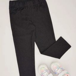 Pantaloons Junior Girls Jet Black Solid Jeggings-image-115