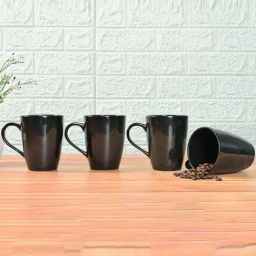 Femora Black Ceramic Coffee Mugs (0.36 L) - Set of 4-image-75