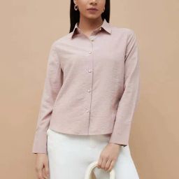 Code By Lifestyle Light Pink Regular Fit Shirt-picture-1