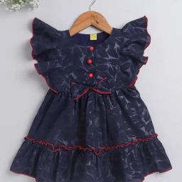 The Magic Wand Kids Navy Printed Dress-picture-42