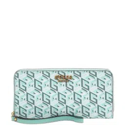 GUESS Turquoise Printed Zip Around Wallet-39