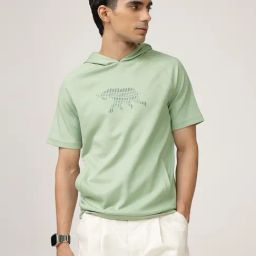 Andamen Green Regular Fit Hooded T-Shirt-picture-17
