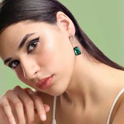 Sohi Gold Plated Party Designer Stone Drop Earrings image 2