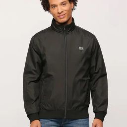 Pepe Jeans Black Regular Fit High Neck Jacket-image-73