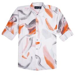 Cavio Boys Grey & White Printed Full Sleeves Shirt-13