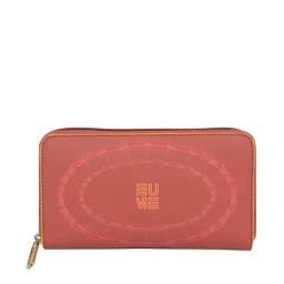 Eume Dragonfly Red Leather Printed Zip Around Wallet-4