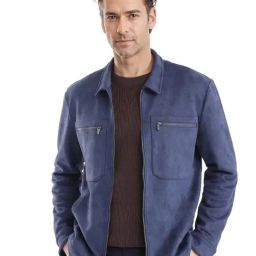Rare Rabbit Blue Relaxed Fit Solid Jacket-image-94
