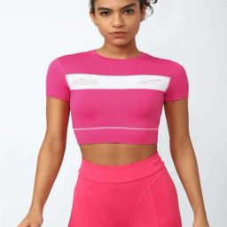 Reebok Pink Regular Fit Sports Crop Top-image-54