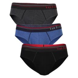 Van Heusen Regular Fit Anti Bacterial Colour Fresh Solid Briefs - Pack of 3-26