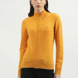 United Colors of Benetton Yellow Wool Regular Fit Cardigan-image-40
