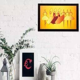 eCraftIndia Abstract Dancing Tribal Girls Matt Textured UV Art Painting-10