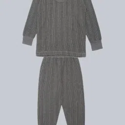 Dollar Unisex Grey Textured Full Sleeves Top with Pyjamas-image-17
