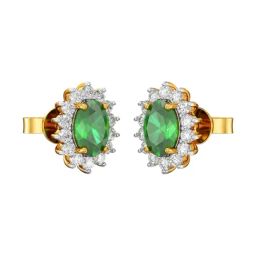Joyalukkas 18k (750) Purity Yellow Gold Emerald Radiance Diamond Earrings-image-49