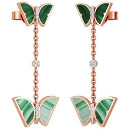 Joyalukkas 18k (750) Purity Rose Gold Verdant Winged Diamond Earrings-image-69