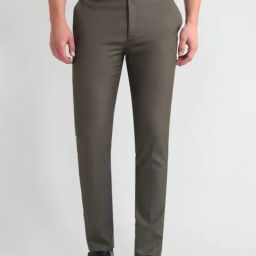 Arrow Green Slim Fit Trousers-picture-44